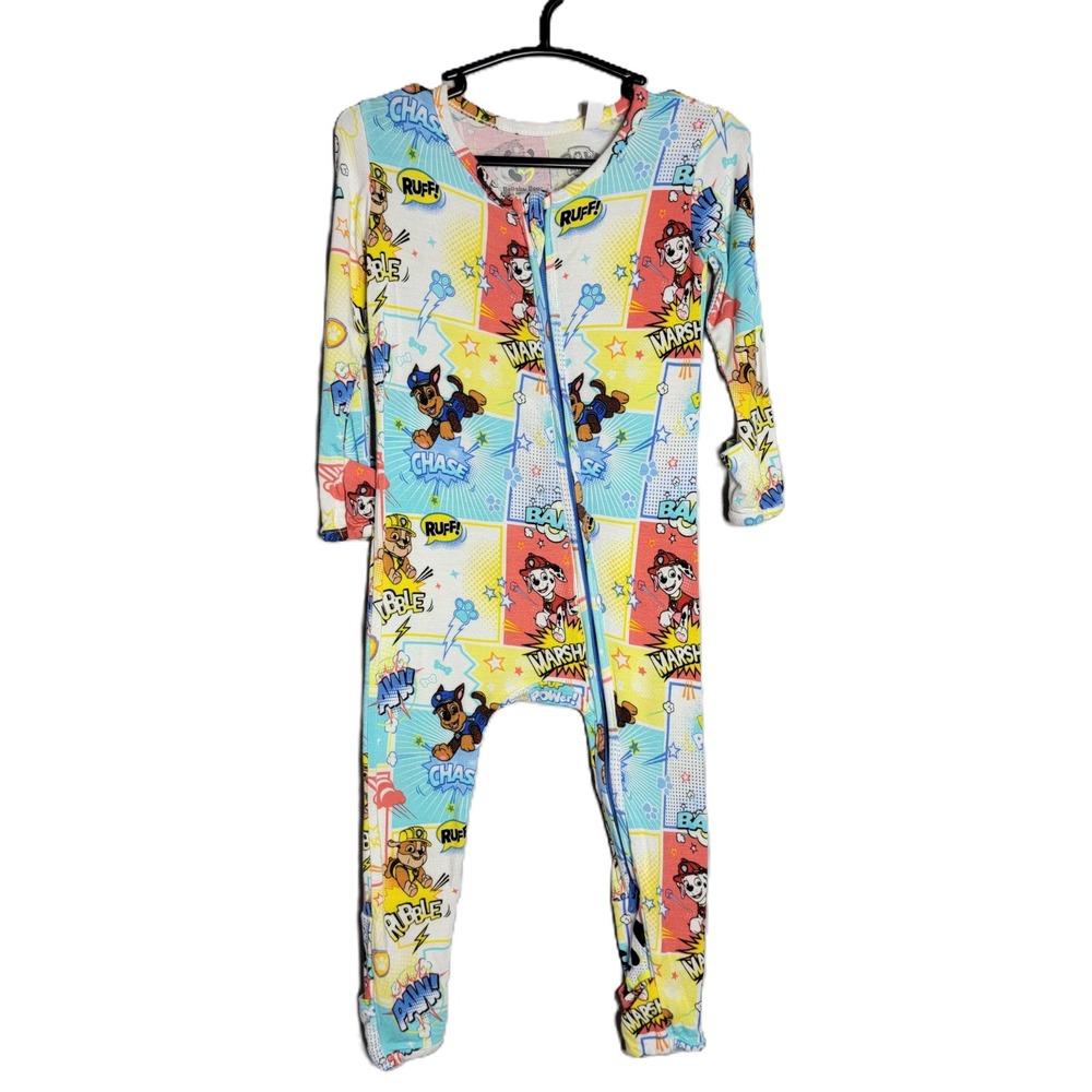 Bellabu Bear Paw Patrol Bamboo Convertible Footie Romper 9-12 Months Zip Up